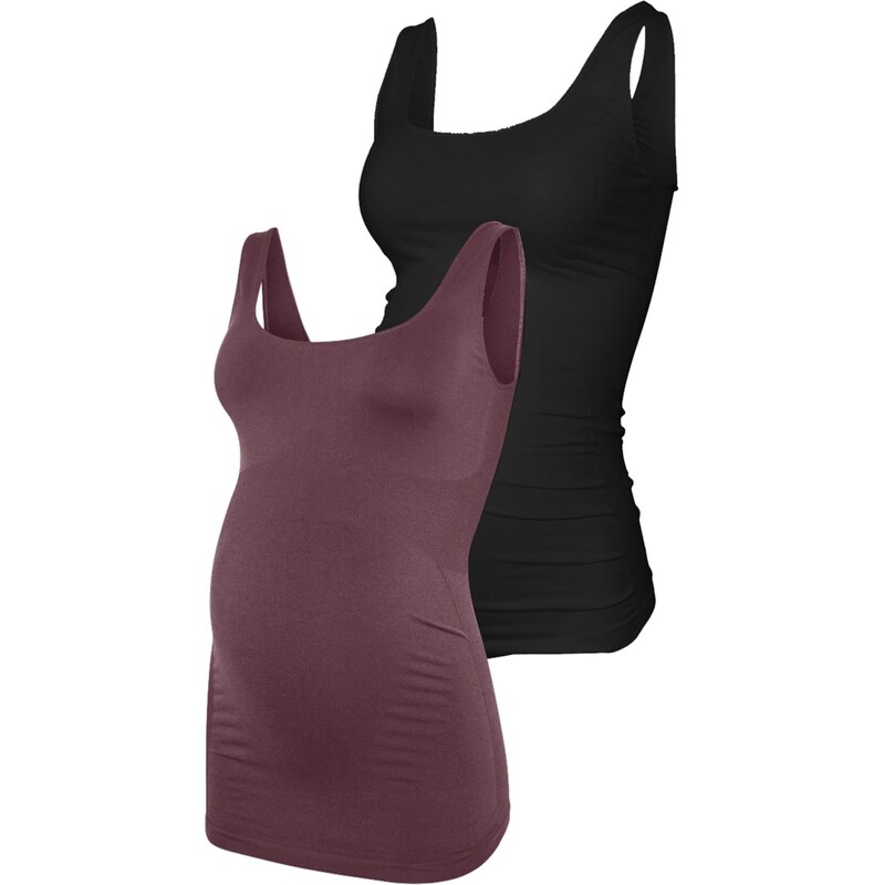 MAMALICIOUS Športový top MLHEAL vínovo červená / čierna 65982057