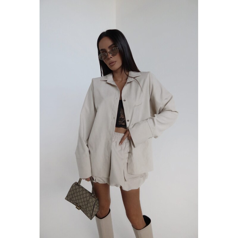 LaManuel Dámska jemná béžová košeľa VELVET 65991535