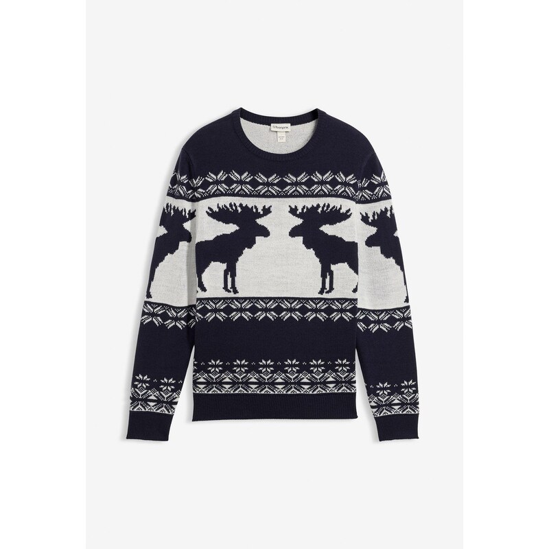 bonprix Nórsky pulóver, farba modrá 44732742
