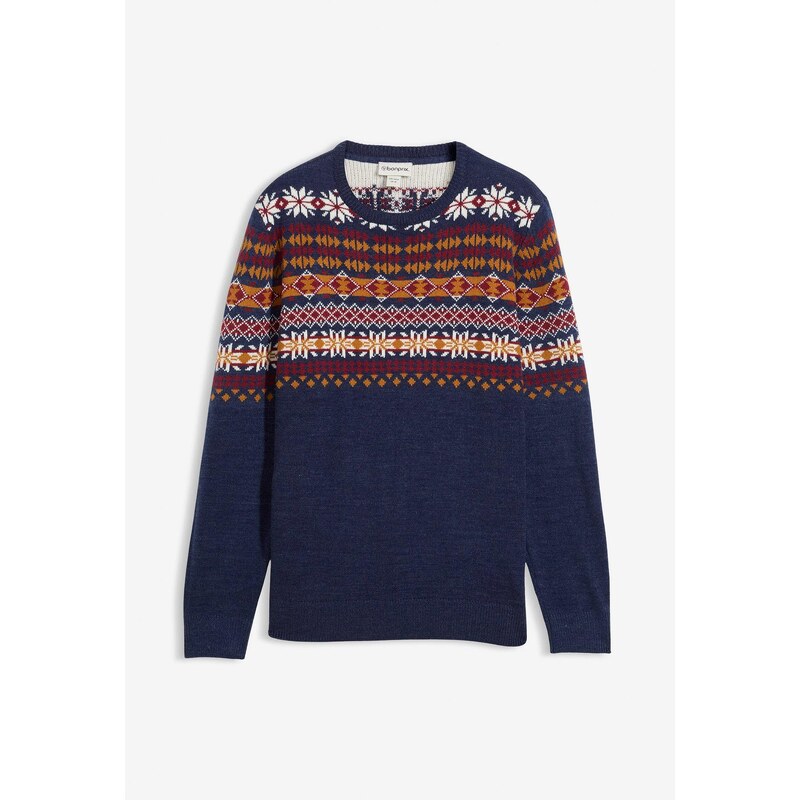 bonprix Nórsky pulóver, farba modrá 46496939