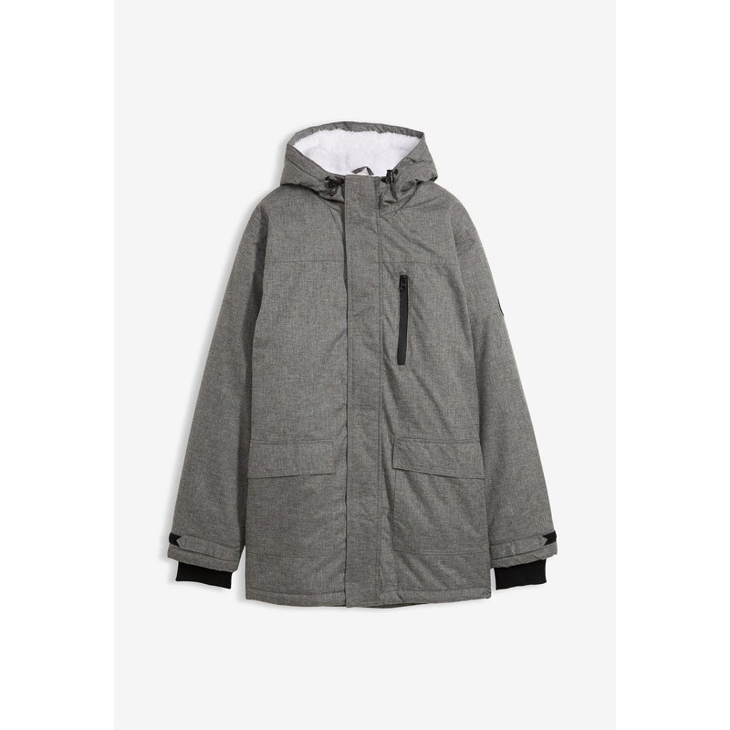 bonprix Funkčná bunda parka s kožušinovým flísom, farba šedá 44793321