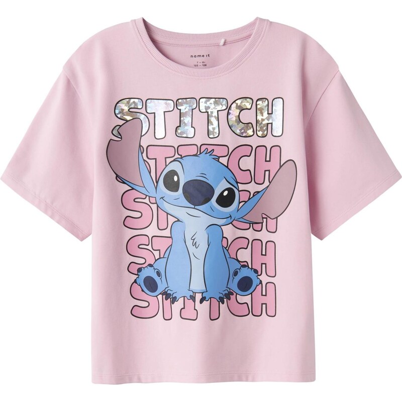 NAME IT Tričko NKFNyri Stitch svetlomodrá / staroružová / svetloružová 65992793