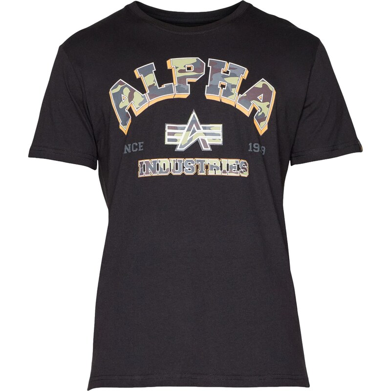 ALPHA INDUSTRIES Tričko College tmavosivá / kaki / svetlooranžová / 65992894