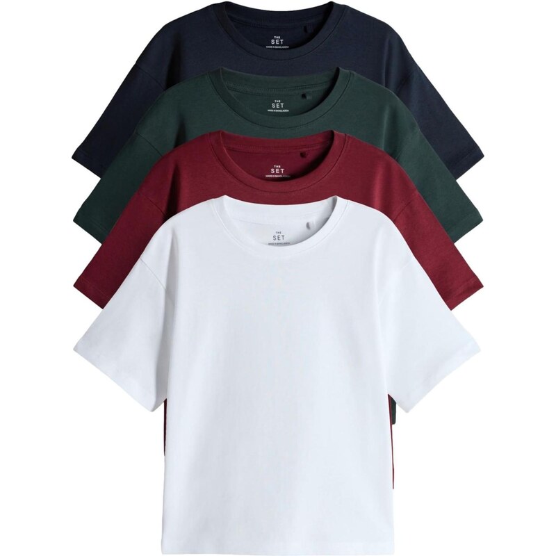 The Set Tričko námornícka modrá / jedľová / červená / biela 65993444