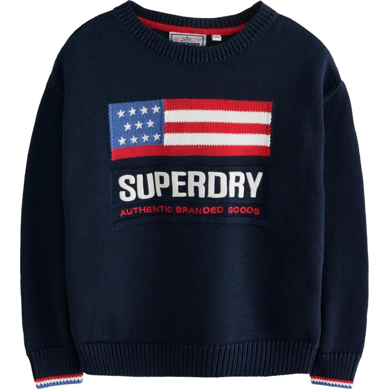 Superdry & Co Sveter námornícka modrá / červená / biela 65993580
