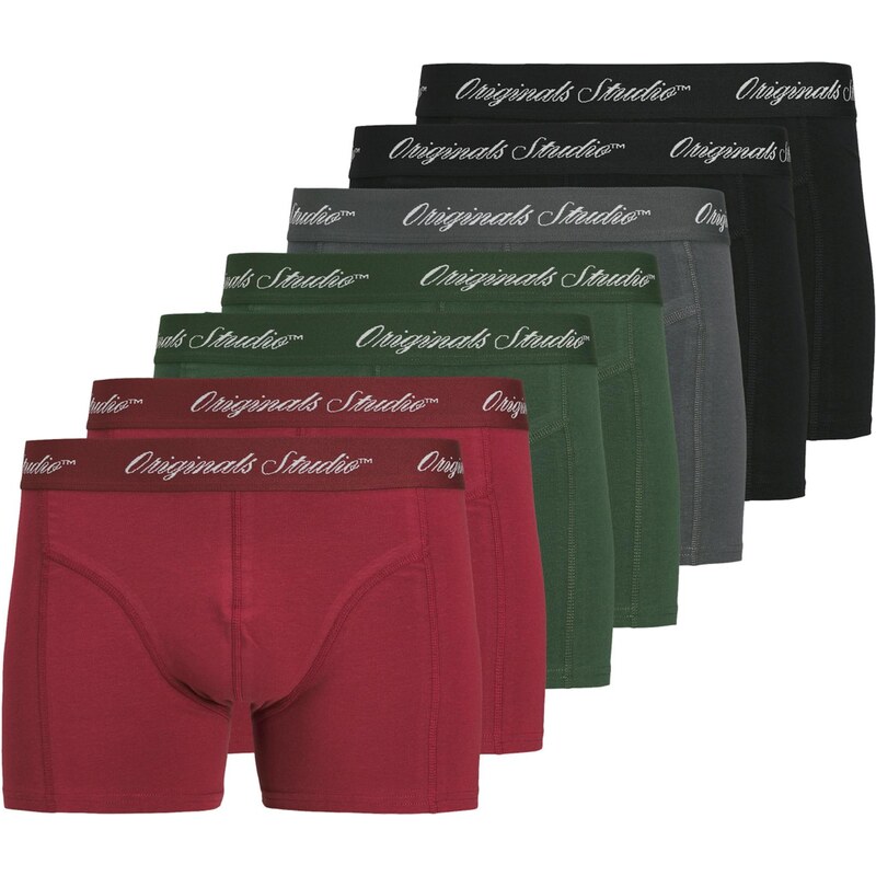 JACK & JONES Boxerky JACNORREBRO čadičová / tmavozelená / karmínovo 65993585