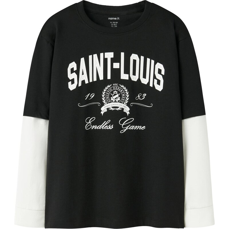 NAME IT Tričko NKMROBIN čierna / biela 65993645