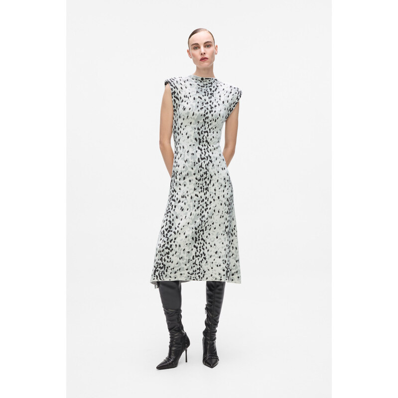 ŠATY KARL LAGERFELD SNOW LEO JACQUARD KNIT DRESS 65992947