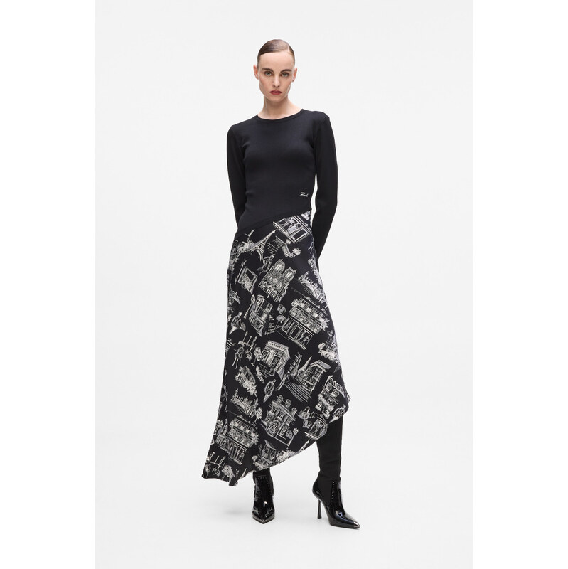 ŠATY KARL LAGERFELD PARIS SKETCH FABRIC MIX DRESS 65992949