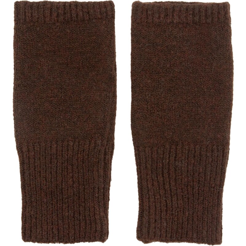 Pull&Bear Rukavice s manžetou tmavohnedá 65993814