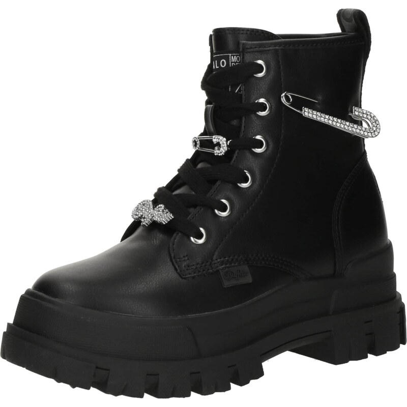 BUFFALO Šnurovacie členkové čižmy ASPHA čierna 65993963