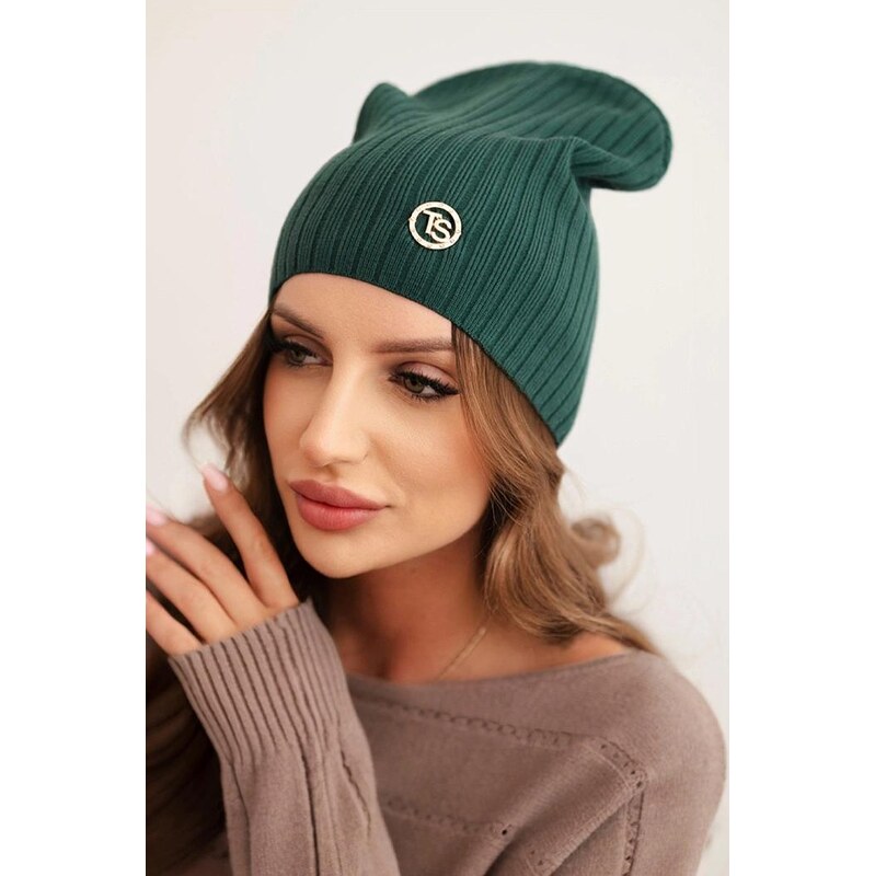 MladaModa Vrúbkovaná čiapka s ozdobnou aplikáciou vpredu model CZ01 65998399