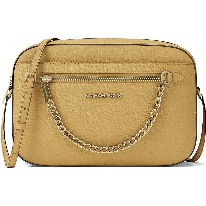 Michael Kors Jet Set Large Saffiano Leather Crossbody Bag Honey 66600074