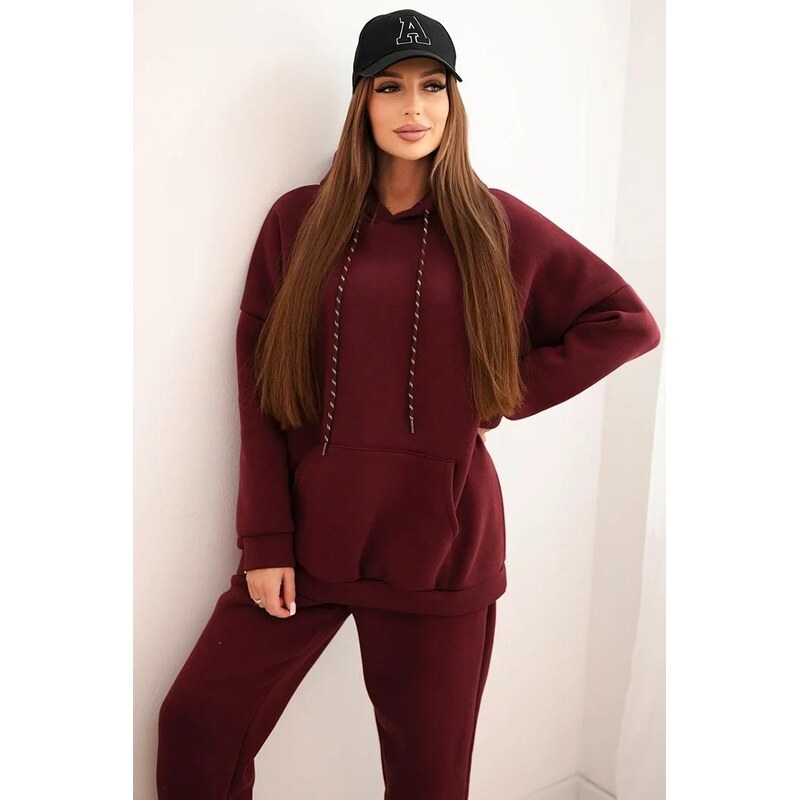 MladaModa Zateplená tepláková súprava s klokankou a kapucňou model 66073812