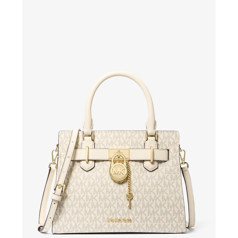 Michael Kors Hamilton Small Logo Satchel Light Cream Multi 66600073