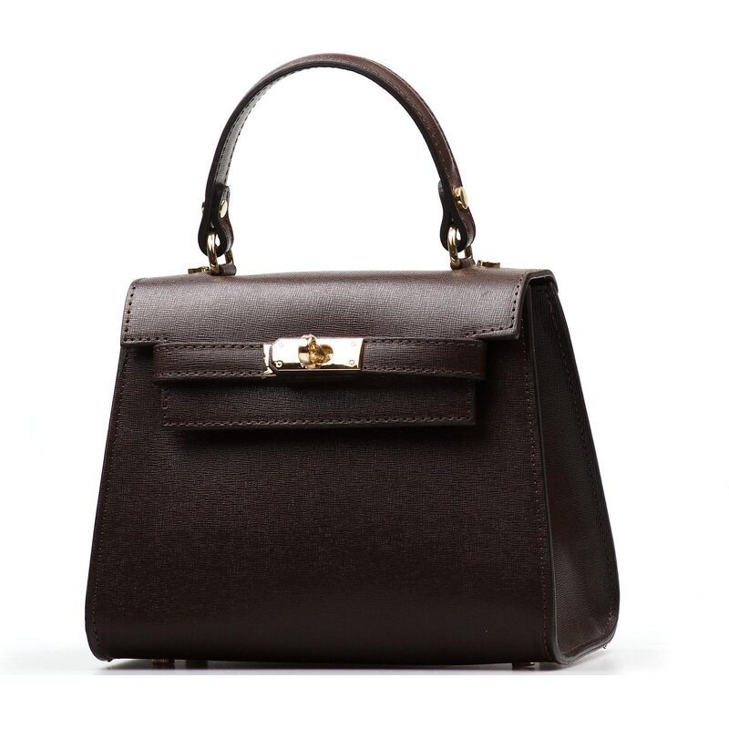 Blaire Kožená kabelka Rachel tmavo hnedá 66001257