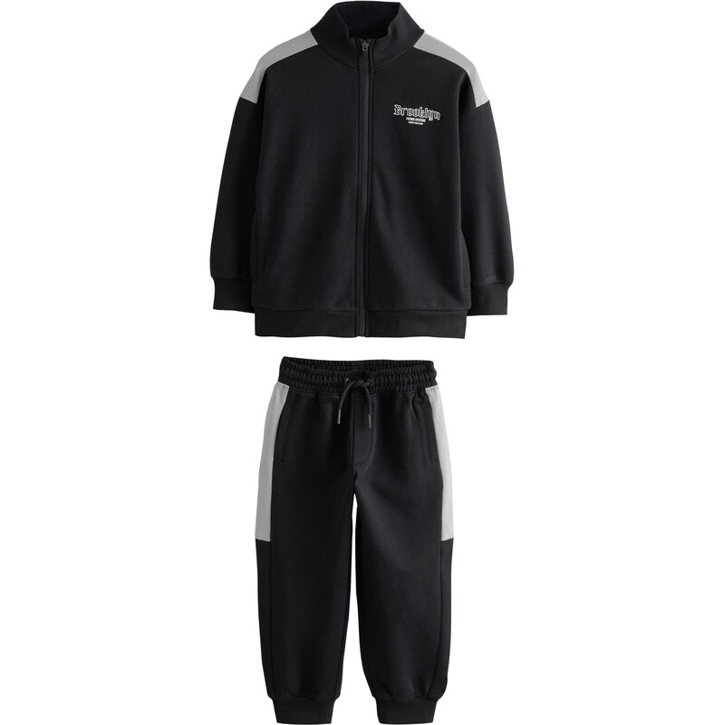 Next Joggingová súprava svetlosivá / čierna / biela 66001653