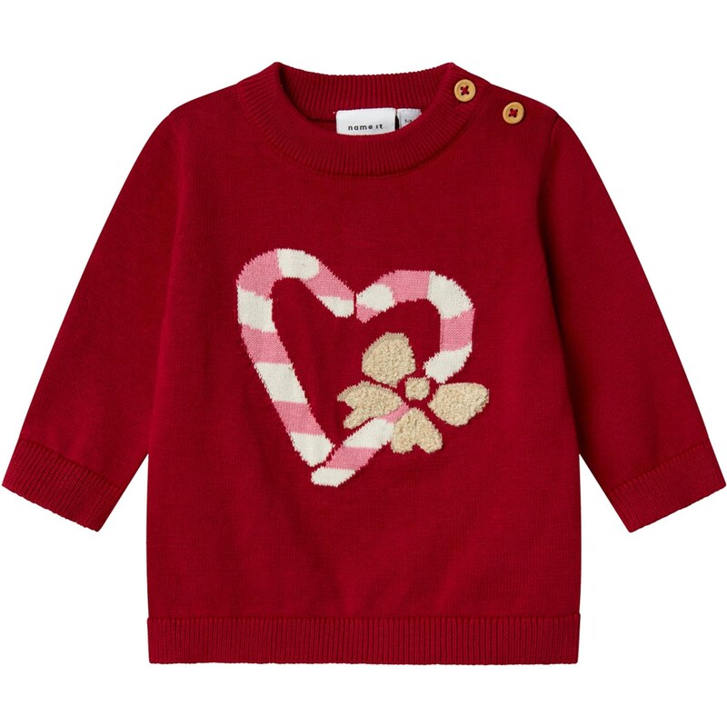 NAME IT Sveter NBFREAMO svetlohnedá / svetloružová / červená / biela 66002118