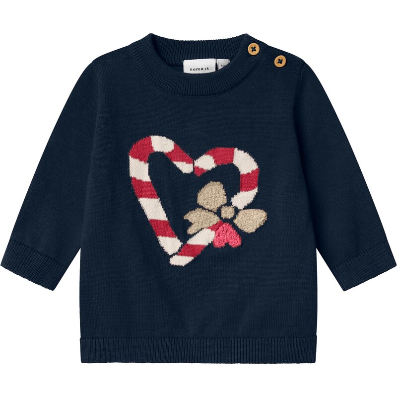 NAME IT Sveter NBFREAMO tmavobéžová / námornícka modrá / červená / 66002119