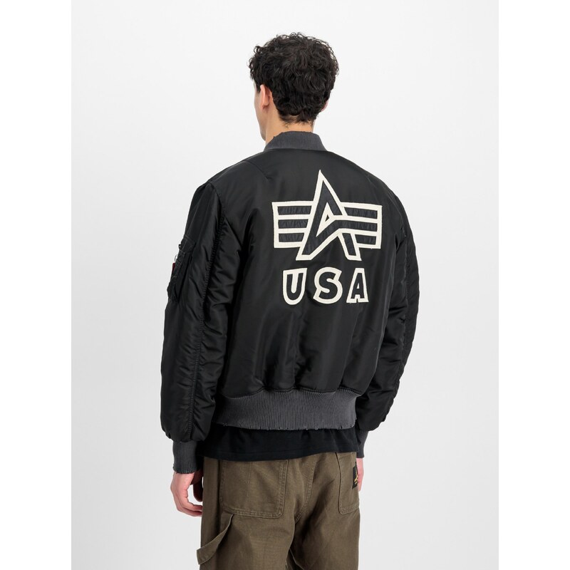 ALPHA INDUSTRIES Prechodná bunda 'MA-1 Distressed' červená / čierna / biela