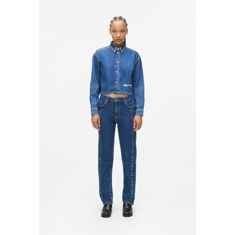DŽÍNSY KARL LAGERFELD JEANS KLJ MOM STUD DENIM 66001820