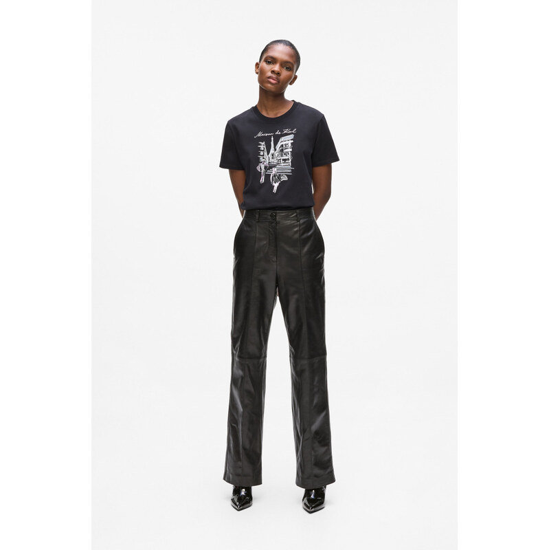 NOHAVICE KARL LAGERFELD LEATHER PANTS 66001888