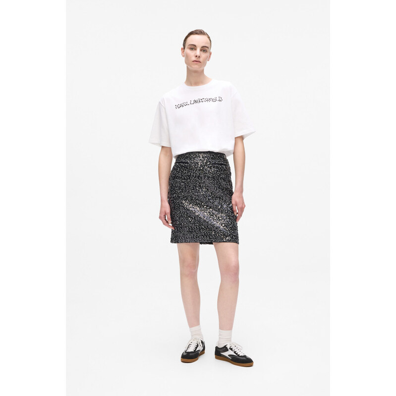 SUKŇA KARL LAGERFELD EMBELLISHED TWEED SKIRT 66001893
