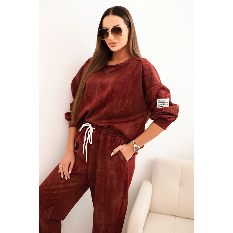 Kesi Włoski Komplet dresový dámsky oversize z viskózy a s efektom 65903607