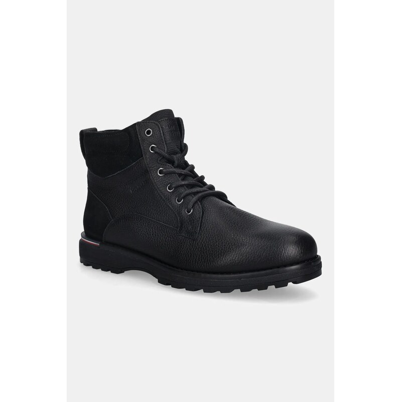 Kožená obuv Tommy Hilfiger CORPORATE W LTH LACE BOOT 66016873