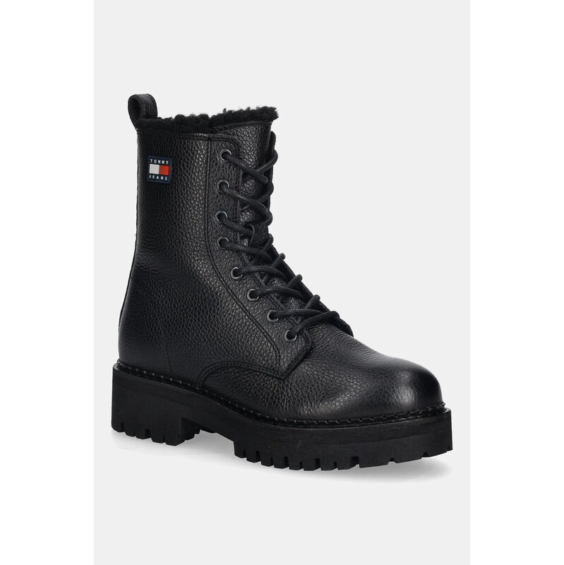 Kožené členkové topánky Tommy Jeans TJW URBAN LACEUP BOOT WL 66016935