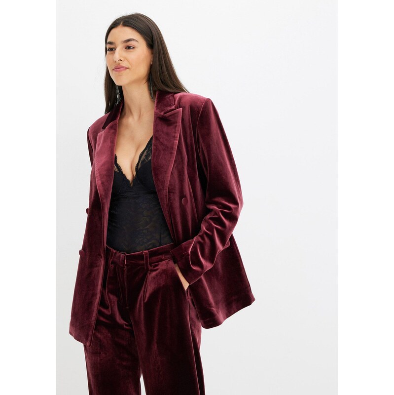 bonprix Zamatový blejzer, farba červená 60211707