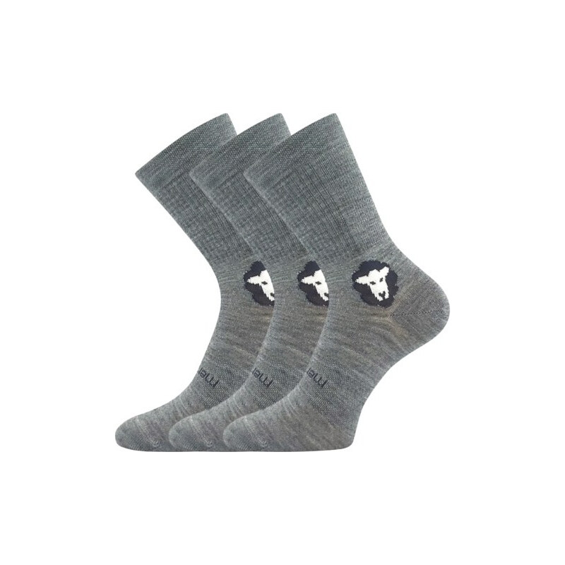3PACK ponožky VoXX merino svetlo sivé (Barefootan merino-grey) 66010902
