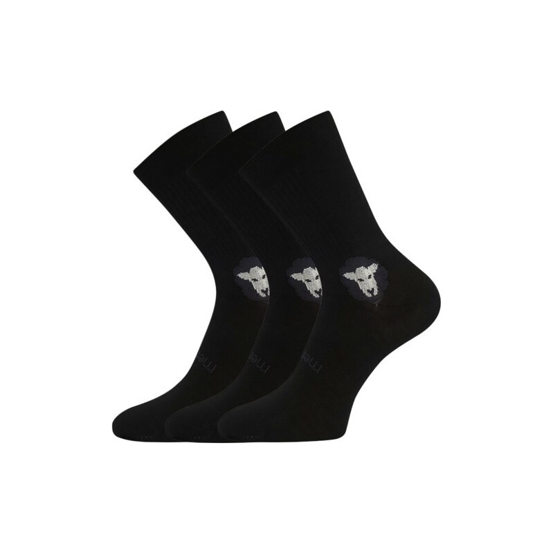3PACK ponožky VoXX merino čierné (Barefootan merino-black) 66010903