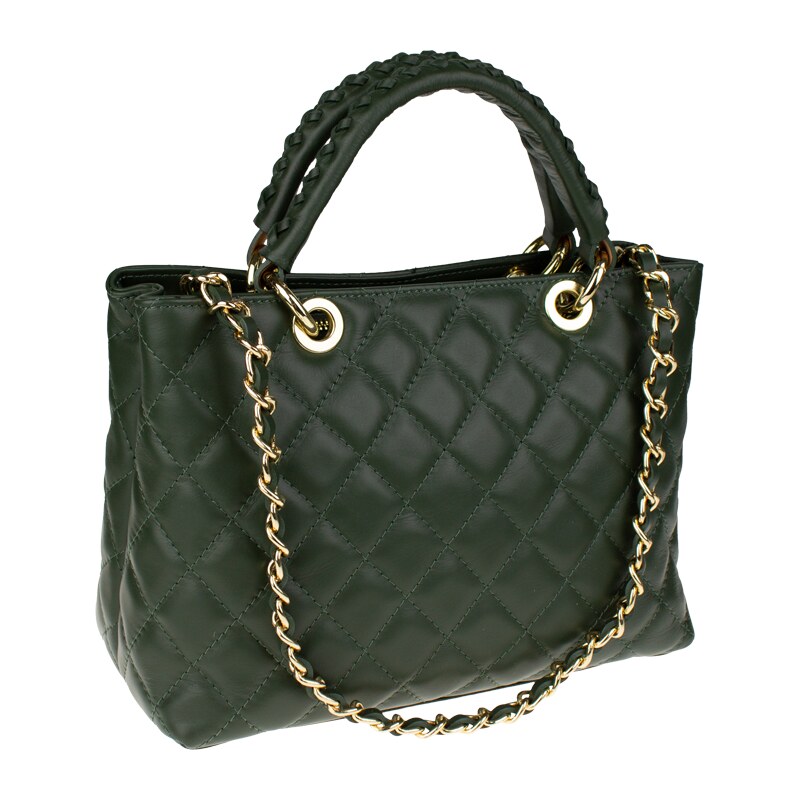 Zelená kožená talianska kabelka Xenia Verde Scura NovaKabelka.sk 61211141