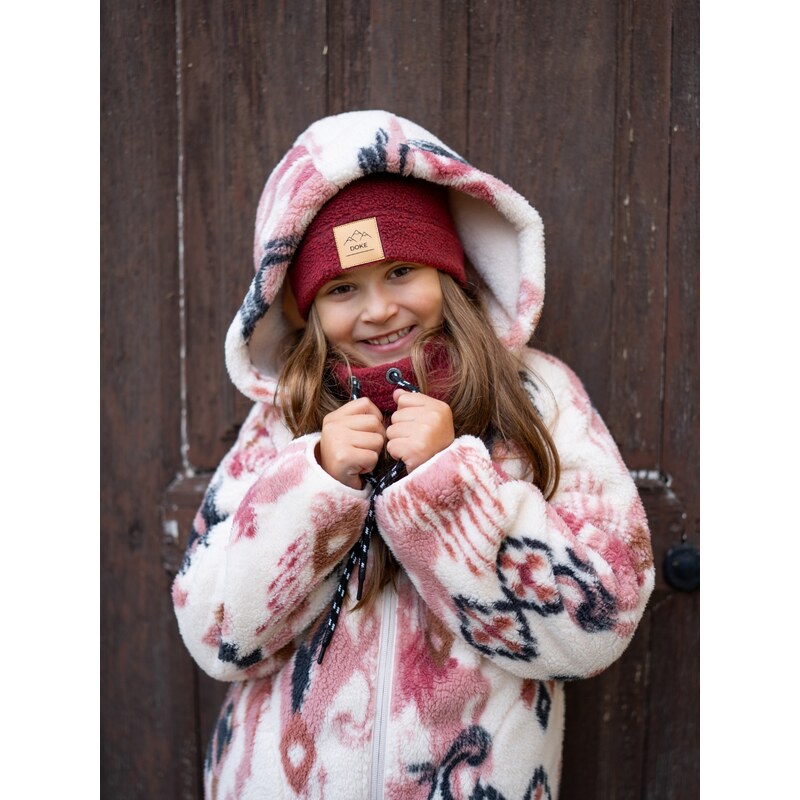 DOKE Detská čiapka Luis fleece bordo 66001355