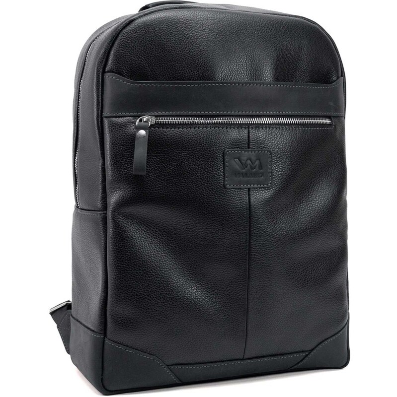 Čierny kožený batoh Valmio York 49283184
