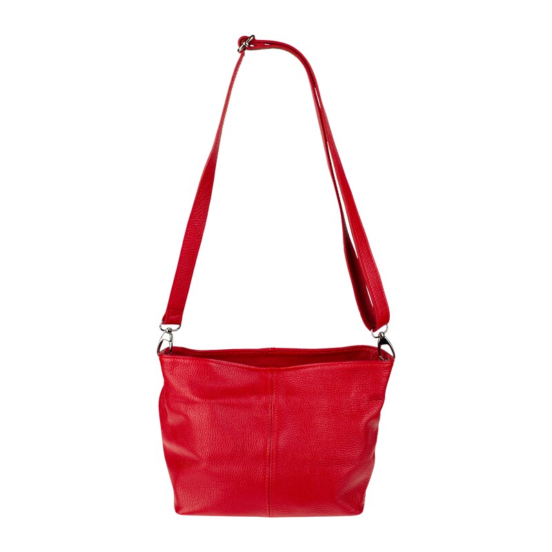 Červená kožená talianska crossbody kabelka Batilda Rosso NovaKabelka 382832