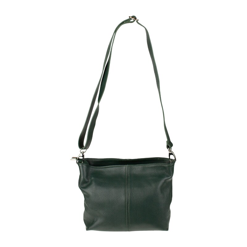 Zelená kožená talianska crossbody kabelka Batilda Verde Scura 18170629
