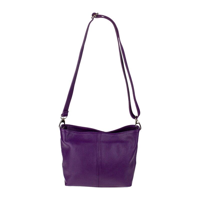 Fialová kožená talianska crossbody kabelka Batilda Viola NovaKabelka 20420426