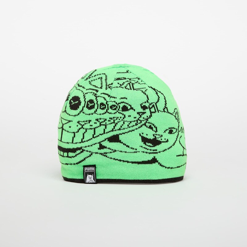Čiapka Puma x RIPNDIP Reversable Skull Beanie Puma Black/ Fluro Green 66011821