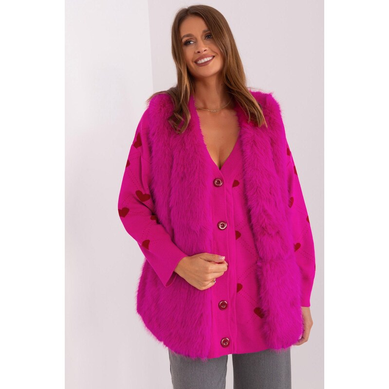 MladaModa Kožušinková vesta s vreckami a zapínaním na háčiky model 66012502