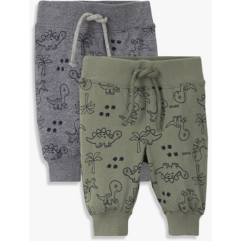 bonprix Ůpletové nohavice (2 ks) bio bavlna, farba zelená 44734429