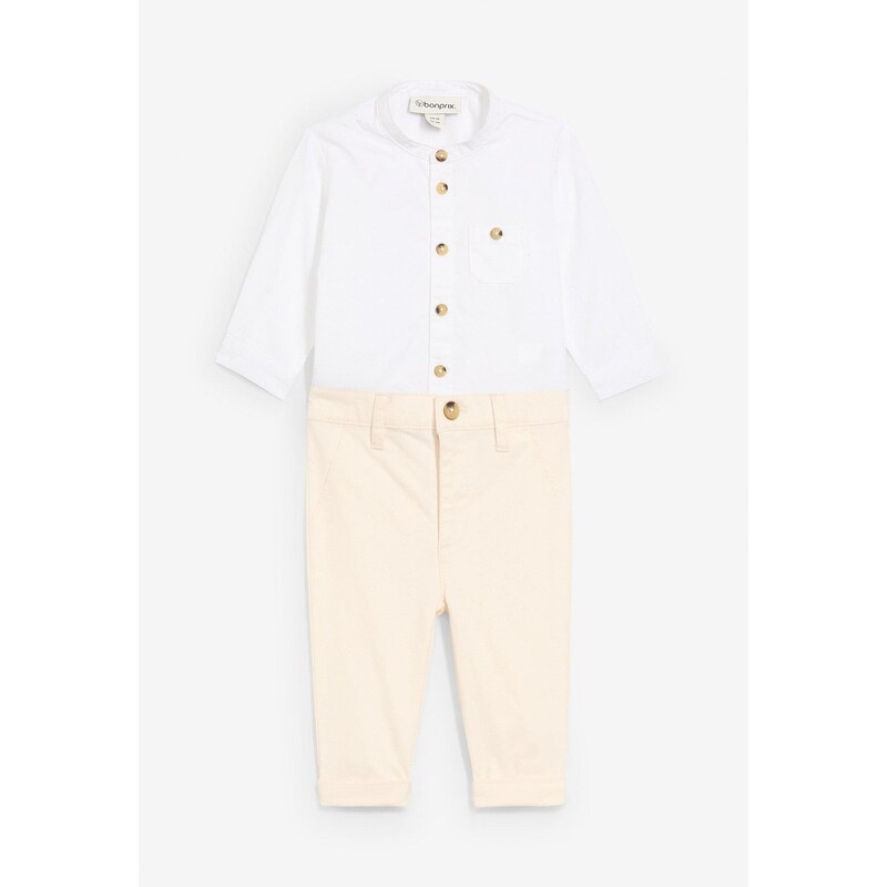 bonprix Detská košeľa s body a chino nohavice (2-dielna sada), farba 63234591
