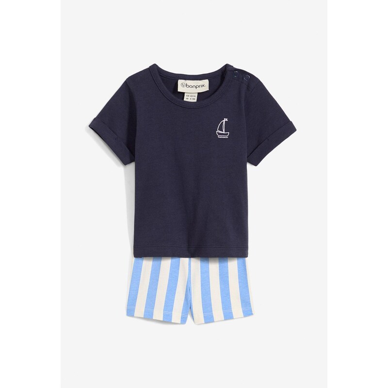 bonprix Tričko a krátke nohavice (2-dielna sada), bio bavlna, farba 63574488