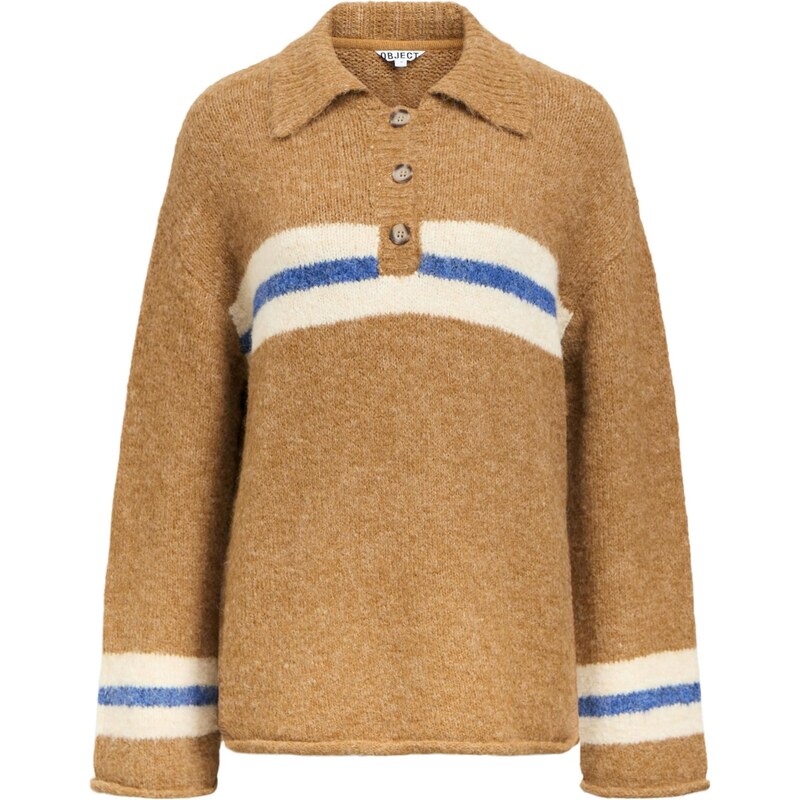 OBJECT Sveter OBJGalia námornícka modrá / koňaková / prírodná biela 66018099