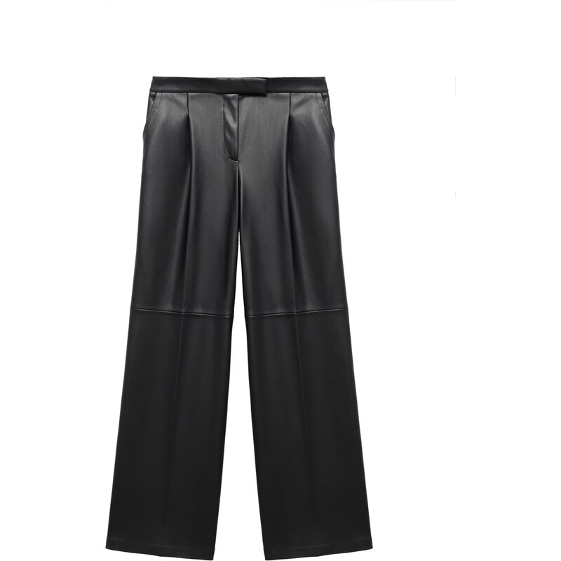 MANGO Plisované nohavice Riga čierna 66018254