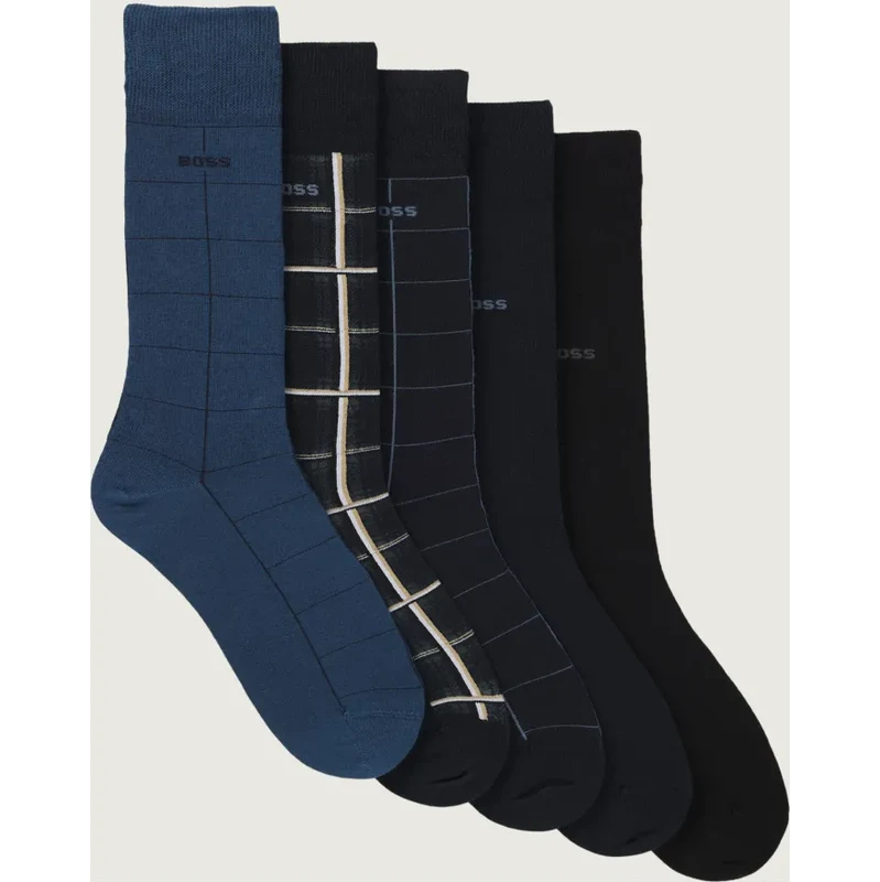 BOSS BLACK Ponožky 5-balenie 5PRSGiftset Check CC 66012356