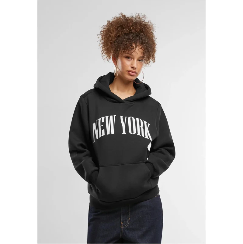 Mister Tee Womens Black Furry Hoodie New York 66017695