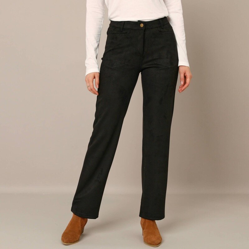 Rovné semišové nohavice čierna 038 Blancheporte 66018287