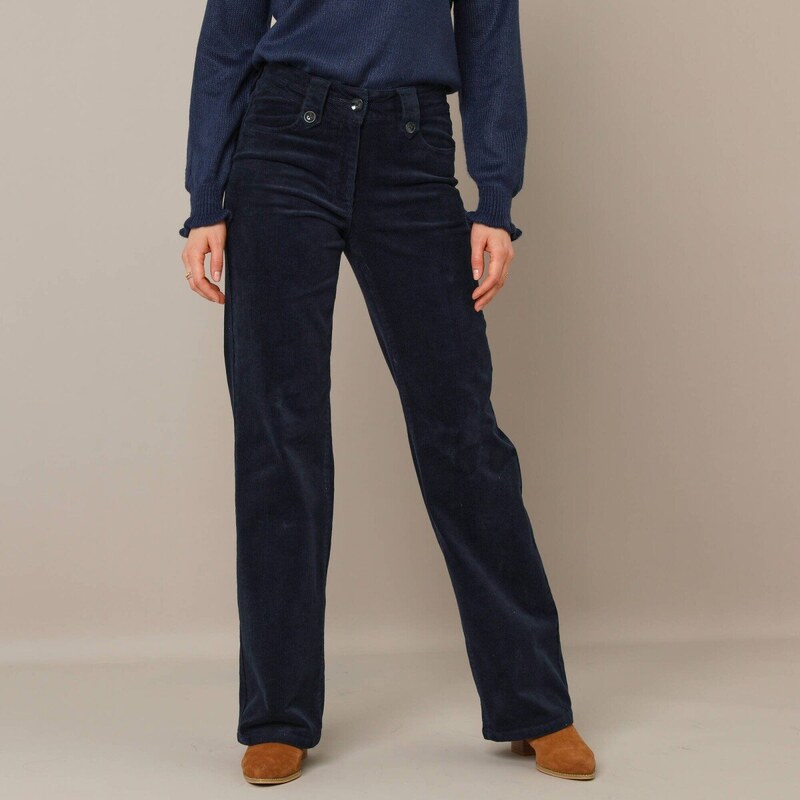 Široké menčestrové nohavice nám.modrá 052 Blancheporte 66018296